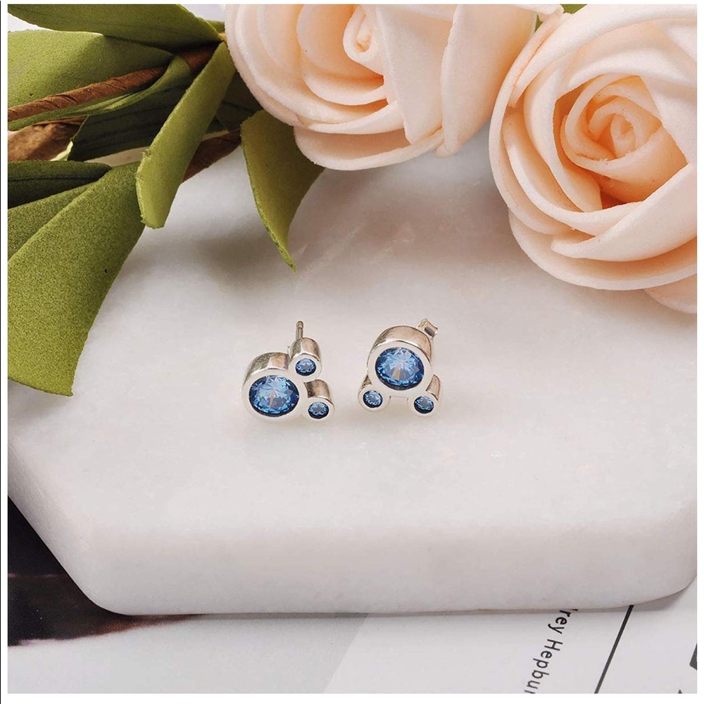 Sparkling Mouse Earrings With Cubic Zirconia - Picture 7 of 8